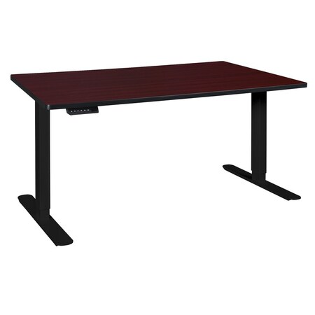 Regency Adjustable Desk Esteem 66" Height Adjustable Power Desk, Mahogany/Black HAD6624MHBK